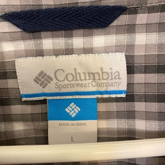 Columbia mens Black and white plaid long sleeve button down Shirt-Large - Picture 3 of 8